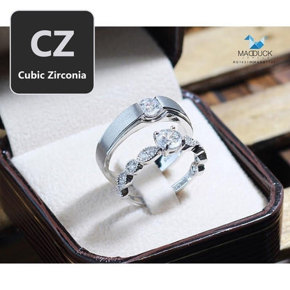 Couple ring set – CZ in 925 silver by Madduck Jewels