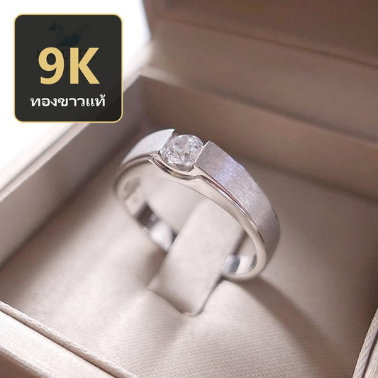 Men's ring – CZ in 9K white gold by Madduck Jewels