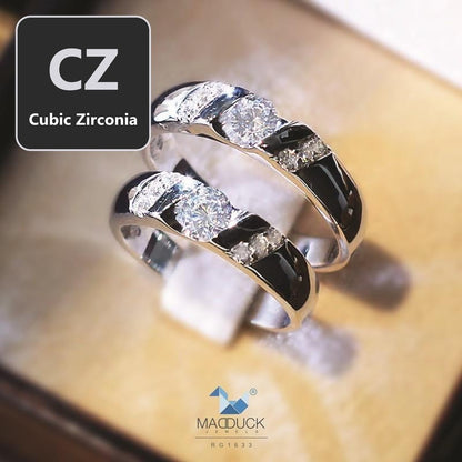 Couple ring set – CZ in 925 silver by Madduck Jewels