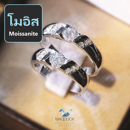 Couple ring set – Moissanite in 925 silver by Madduck Jewels