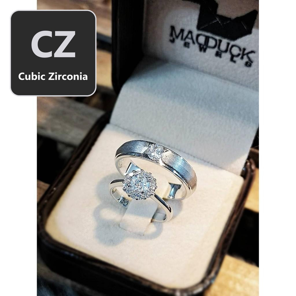Couple ring set – CZ in 925 silver by Madduck Jewels