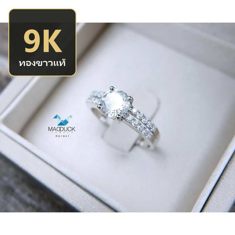 Women's ring – CZ in 9K white gold by Madduck Jewels