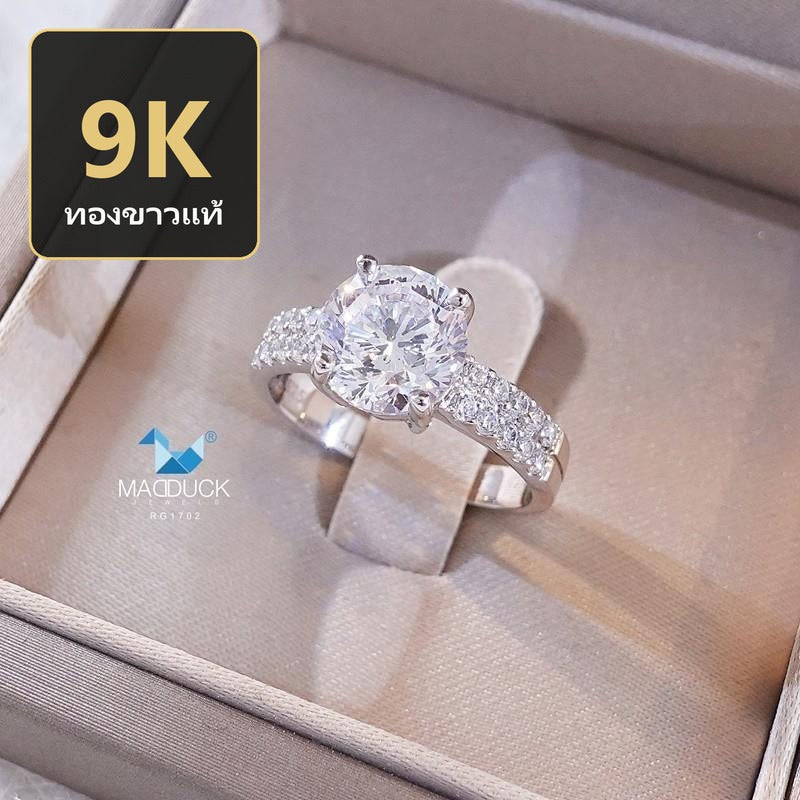 Women's ring – CZ in 9K white gold by Madduck Jewels