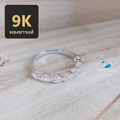 Women's ring – CZ in 9K white gold by Madduck Jewels