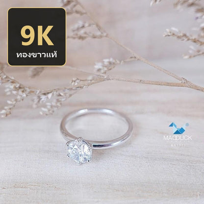 Women's ring – CZ in 9K white gold by Madduck Jewels
