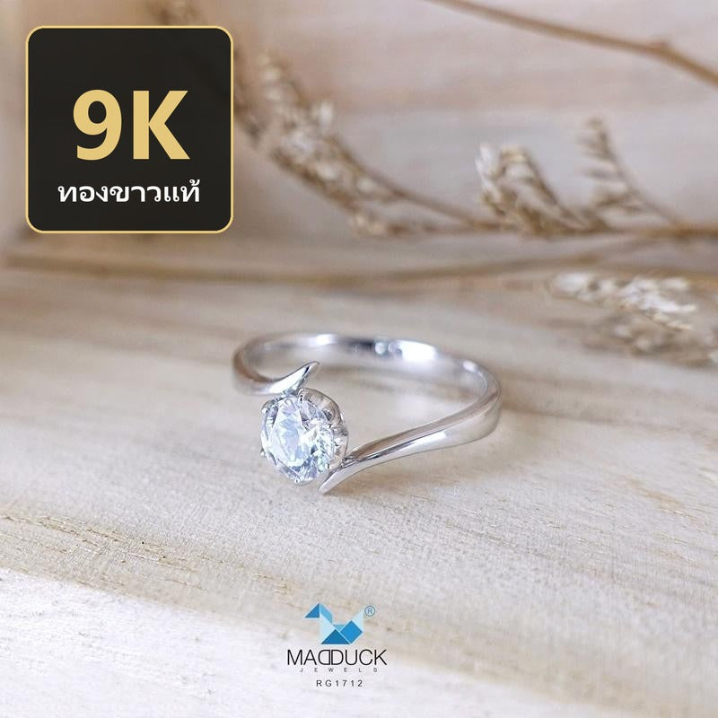 Women's ring – CZ in 9K white gold by Madduck Jewels