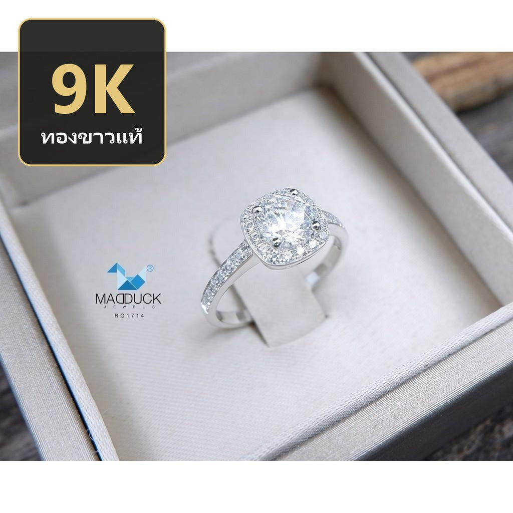 Women's ring – CZ in 9K white gold by Madduck Jewels