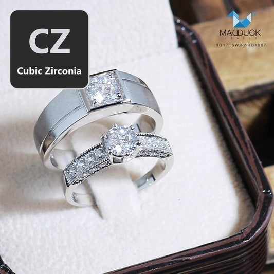Couple ring set – CZ in 925 silver by Madduck Jewels