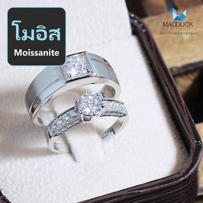 Couple ring set – Moissanite in 925 silver by Madduck Jewels