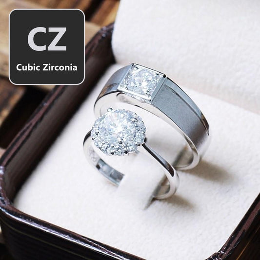 Couple ring set – CZ in 925 silver by Madduck Jewels