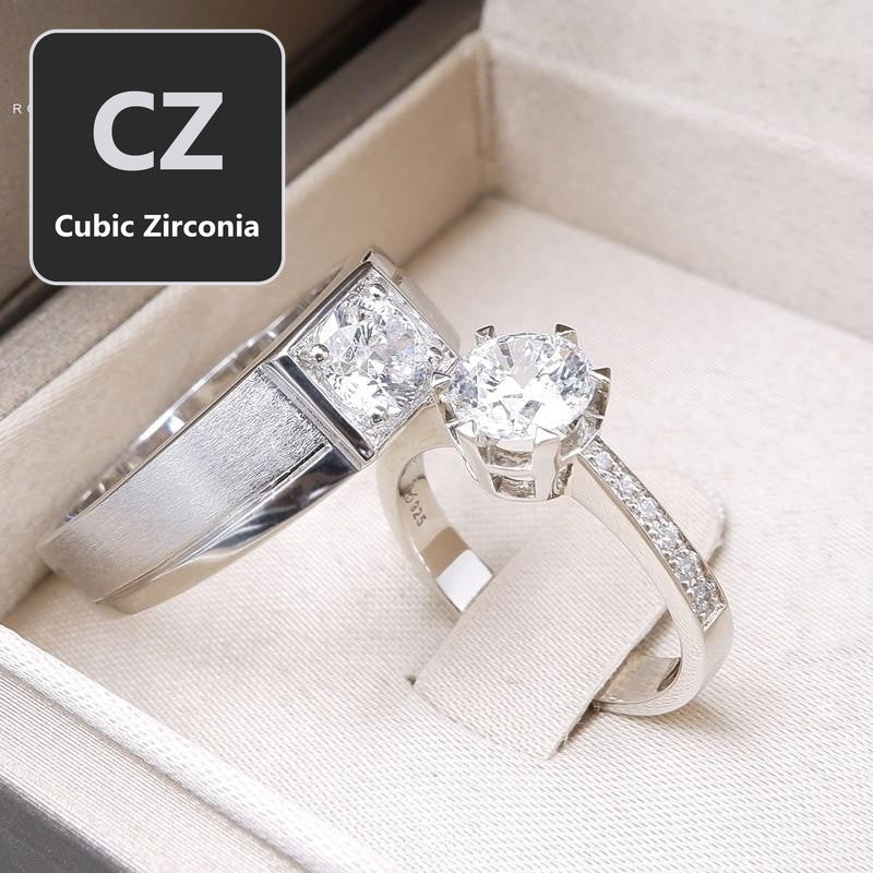 Couple ring set – CZ in 925 silver by Madduck Jewels