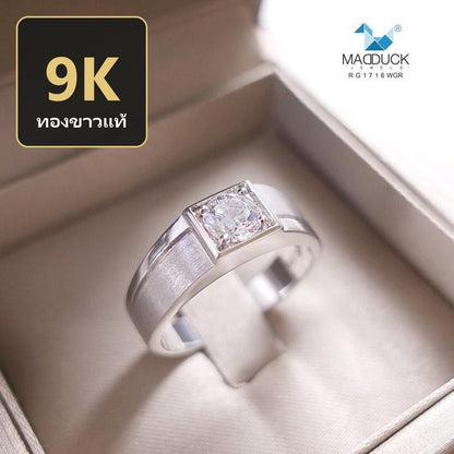 Men's ring – CZ in 9K white gold by Madduck Jewels