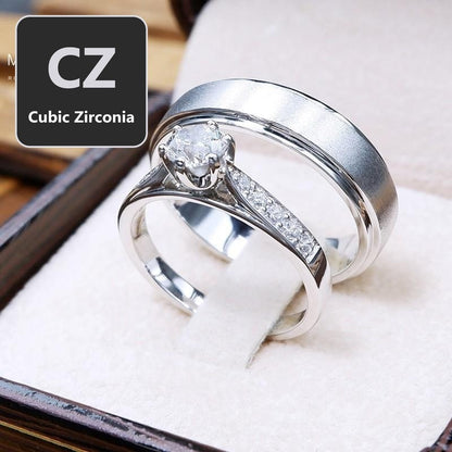 Couple ring set – CZ in 925 silver by Madduck Jewels