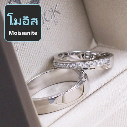 Couple ring set – Moissanite in 925 silver by Madduck Jewels