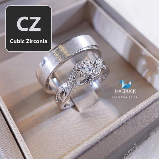 Couple ring set – CZ in 925 silver by Madduck Jewels