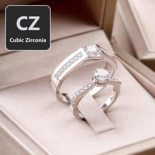 Couple ring set – CZ in 925 silver by Madduck Jewels