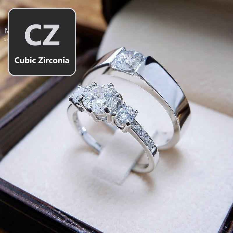 Couple ring set – CZ in 925 silver by Madduck Jewels