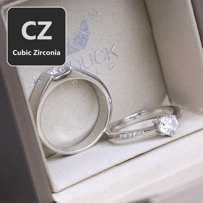 Couple ring set – CZ in 925 silver by Madduck Jewels