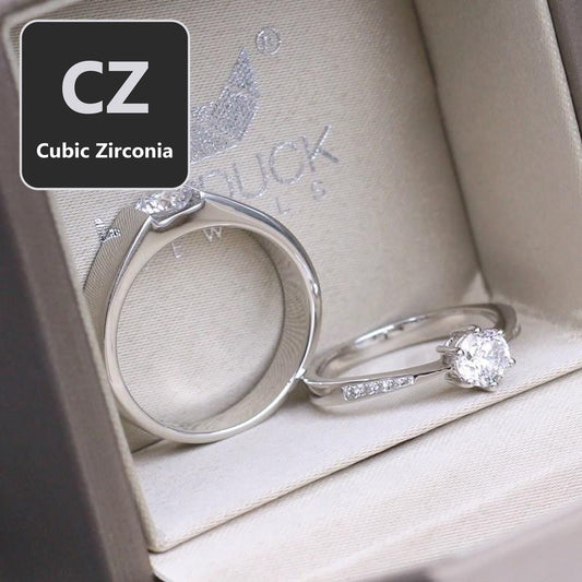 Couple ring set – CZ in 925 silver by Madduck Jewels