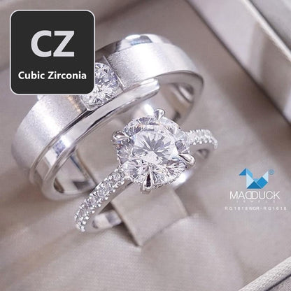 Couple ring set – CZ in 925 silver by Madduck Jewels
