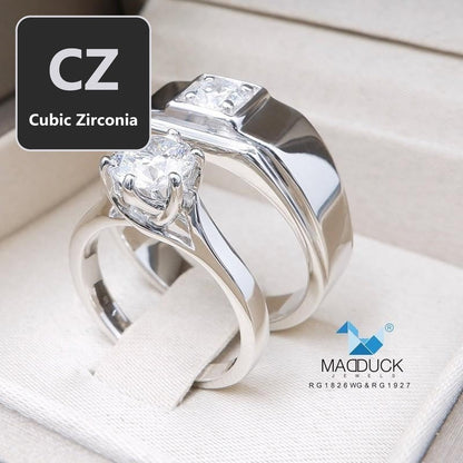 Couple ring set – CZ in 925 silver by Madduck Jewels
