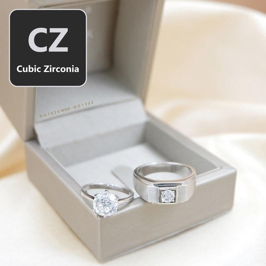 Couple ring set – CZ in 925 silver by Madduck Jewels
