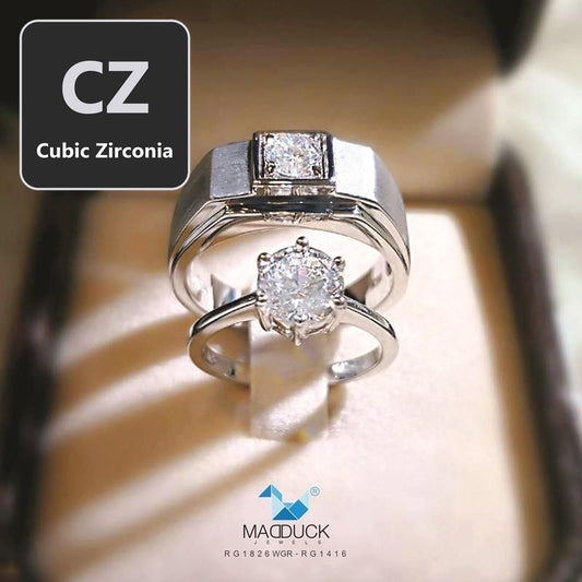 Couple ring set – CZ in 925 silver by Madduck Jewels