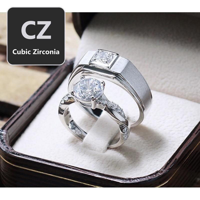 Couple ring set – CZ in 925 silver by Madduck Jewels