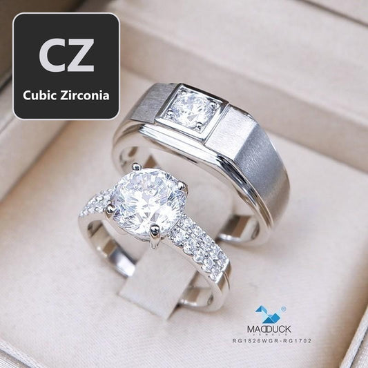 Couple ring set – CZ in 925 silver by Madduck Jewels