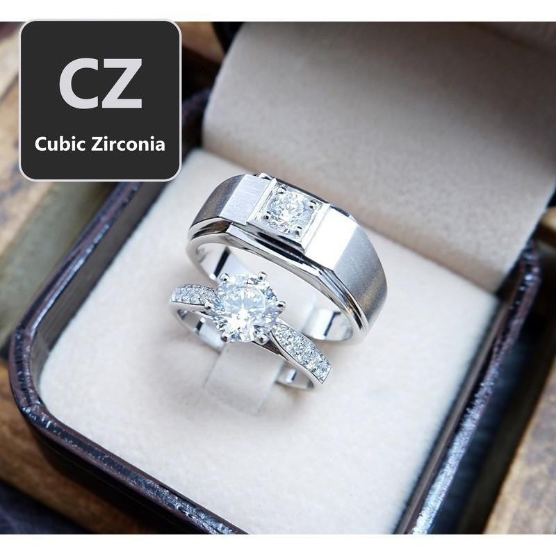 Couple ring set – CZ in 925 silver by Madduck Jewels