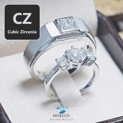 Couple ring set – CZ in 925 silver by Madduck Jewels