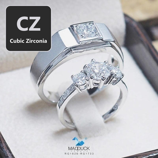 Couple ring set – CZ in 925 silver by Madduck Jewels