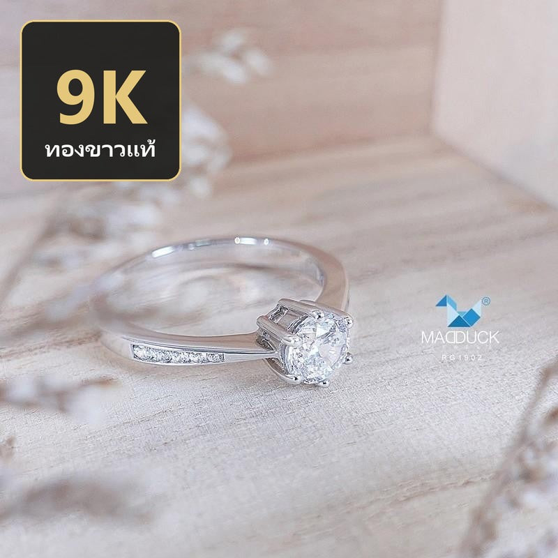 Women's ring – CZ in 9K white gold by Madduck Jewels
