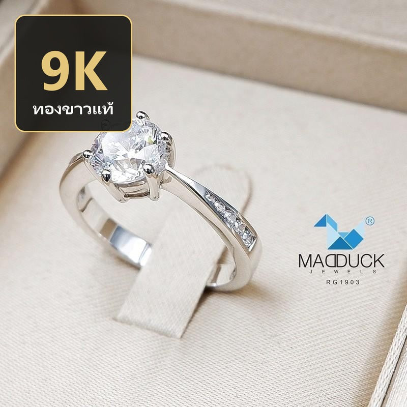 Women's ring – CZ in 9K white gold by Madduck Jewels