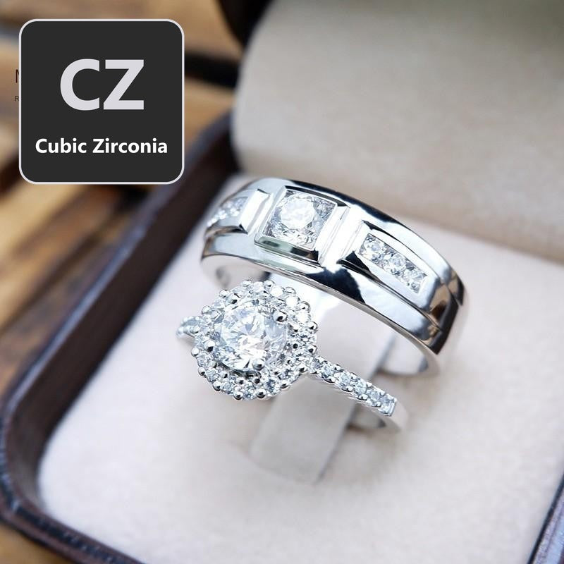 Couple ring set – CZ in 925 silver by Madduck Jewels