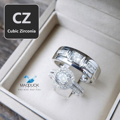Couple ring set – CZ in 925 silver by Madduck Jewels