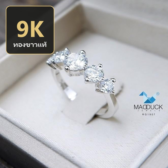 Women's ring – CZ in 9K white gold by Madduck Jewels