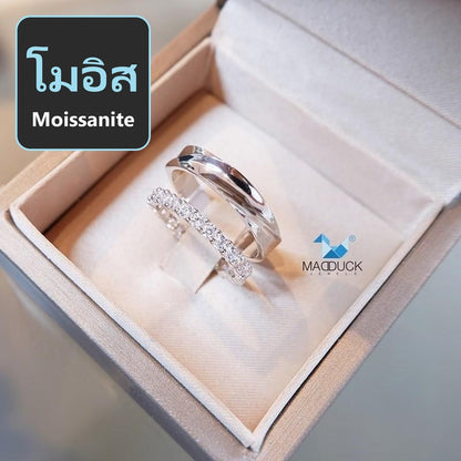 Couple ring set – Moissanite in 925 silver by Madduck Jewels