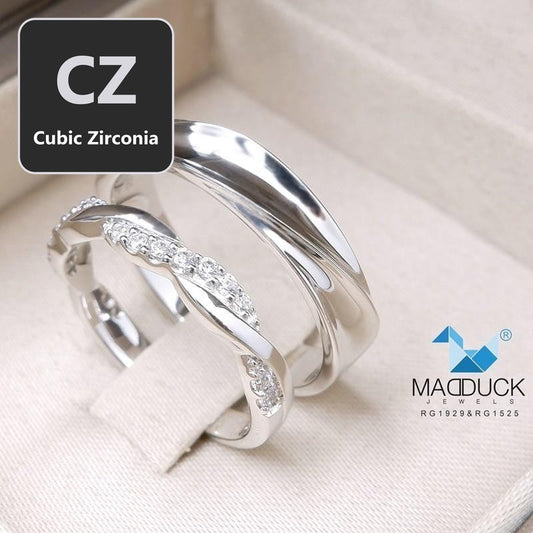 Couple ring set – CZ in 925 silver by Madduck Jewels