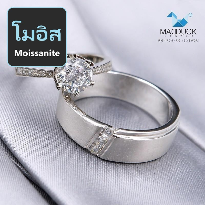 Couple ring set – Moissanite in 925 silver by Madduck Jewels