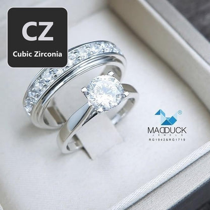 Couple ring set – CZ in 925 silver by Madduck Jewels