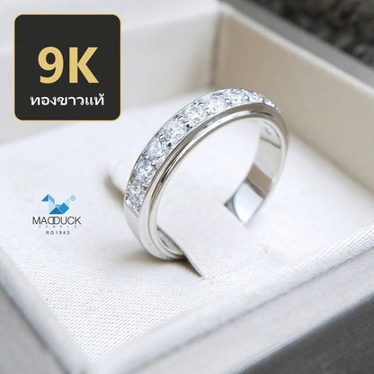 Unisex / male / female ring – CZ in 9K white gold by Madduck Jewels