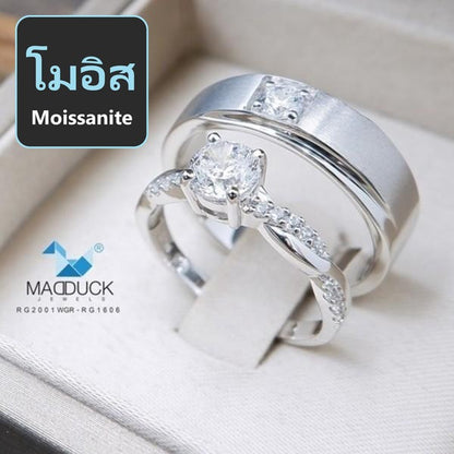 Couple ring set – Moissanite in 925 silver by Madduck Jewels