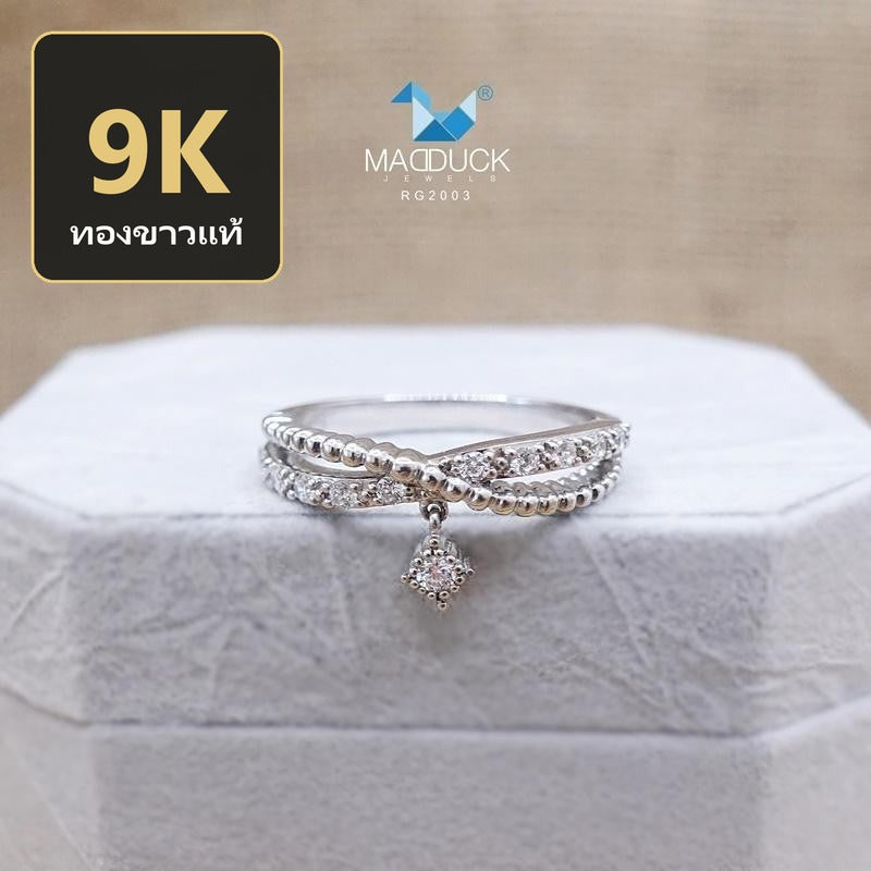 Women's ring – CZ in 9K white gold by Madduck Jewels