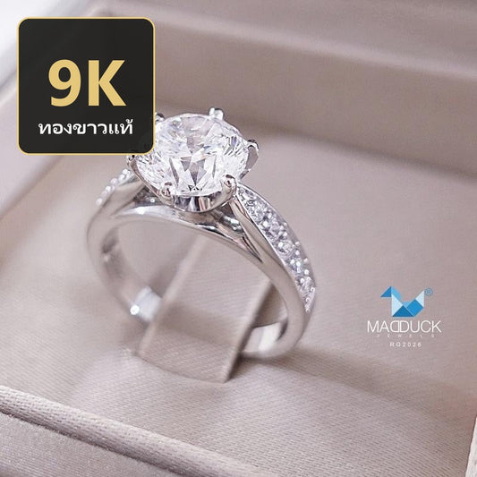 Women's ring – CZ in 9K white gold by Madduck Jewels