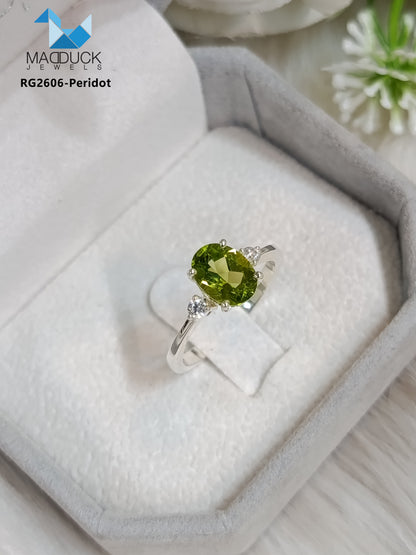 Madduckjewels | Natural Amethyst Ring | Oval 5x4 Cathedral Solitaire | 925 Sterling Silver Rhodium-plated | RG2604-am