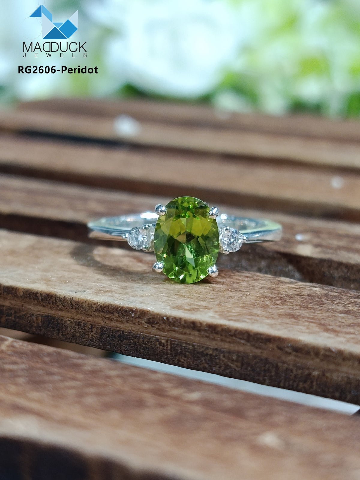 Madduckjewels | Natural Amethyst Ring | Oval 5x4 Cathedral Solitaire | 925 Sterling Silver Rhodium-plated | RG2604-am