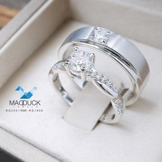Couple ring set – CZ in 925 silver by Madduck Jewels