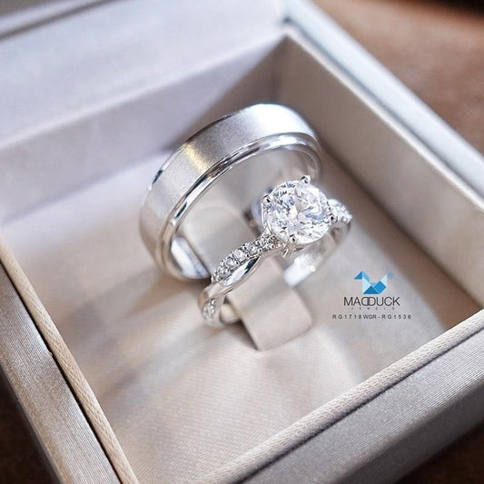 Couple ring set – CZ in 925 silver by Madduck Jewels