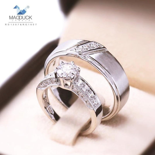 Couple ring set – CZ in 925 silver by Madduck Jewels